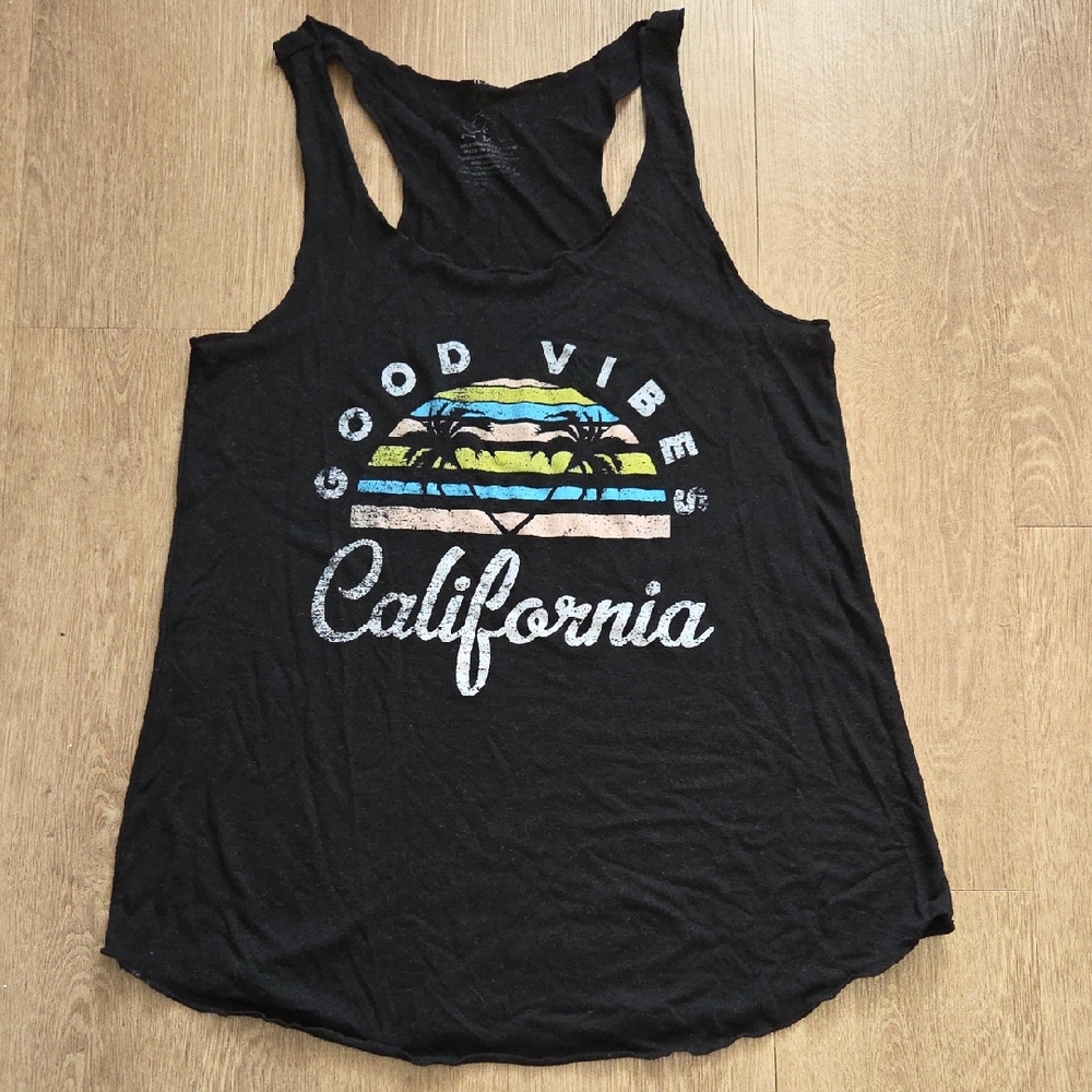 Black Graphic Tank Top